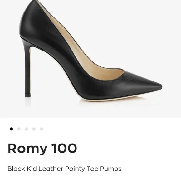 Jimmy Choo Romy Black Kid Leather 100m - Picture 7 of 16